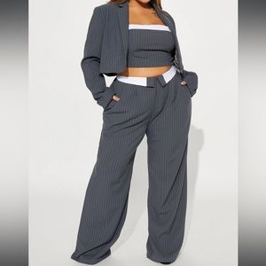 It Girl 3 Piece Pant Set - grey